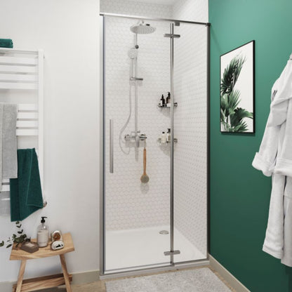 Svingdør til bruseniche 90 cm Krom/Transparent | 5059340077710