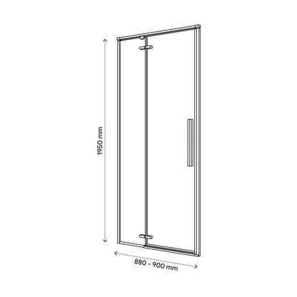 Svingdør til bruseniche 90 cm Krom/Transparent | 5059340077710