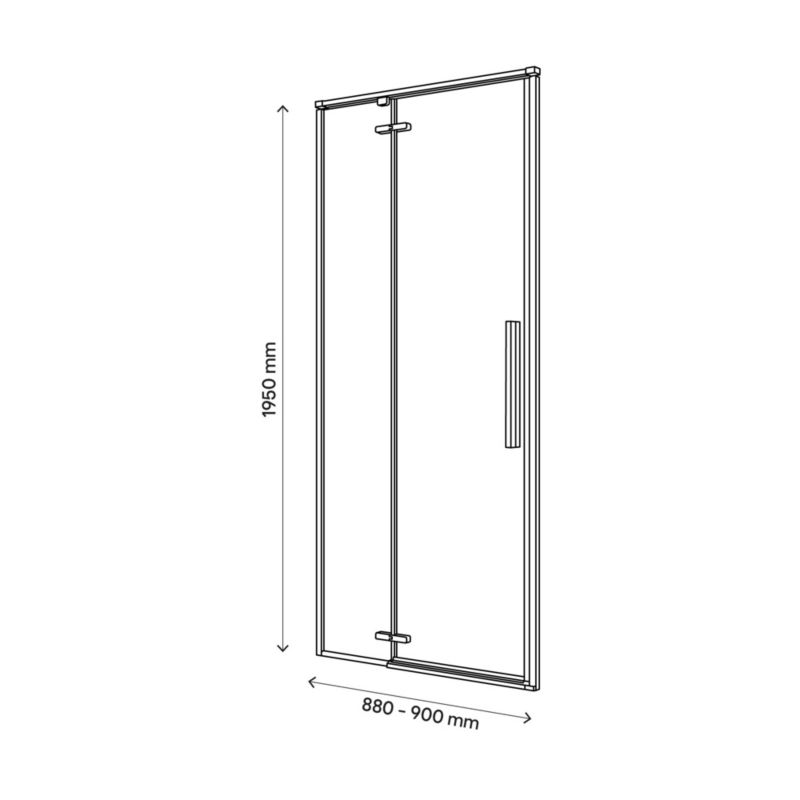 Svingdør til bruseniche 90 cm Krom/Transparent | 5059340077710