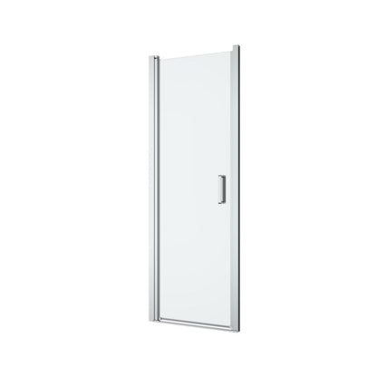 Hængslet brusedør 70 cm Krom Transparent Hærdet Glas
