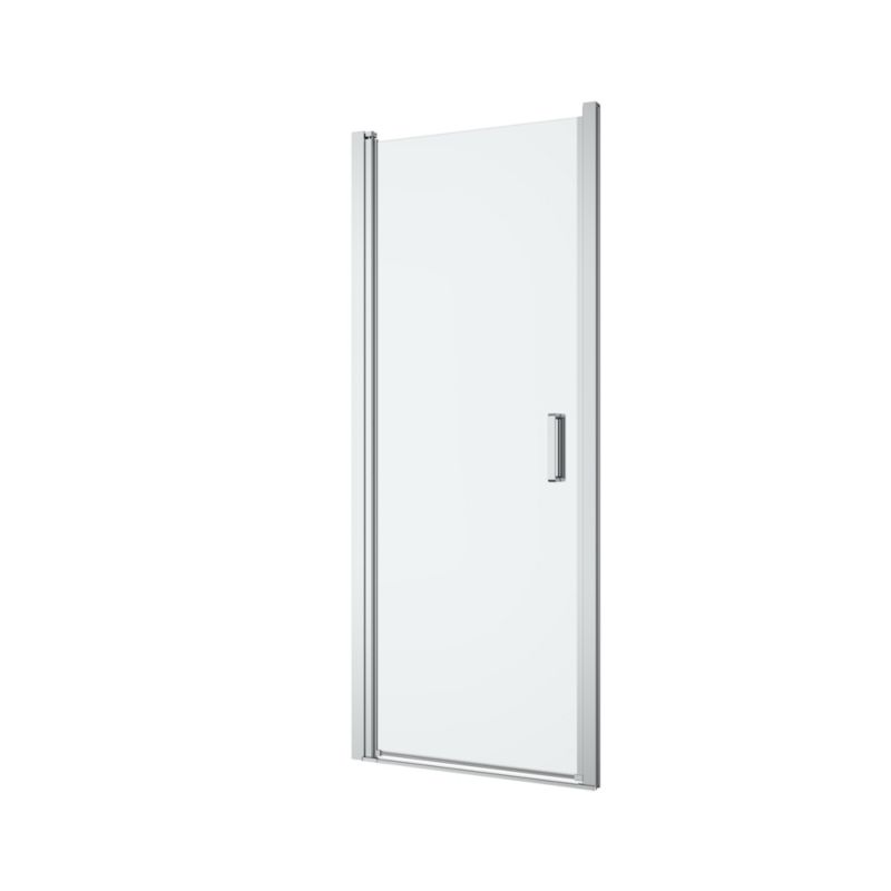 Svingbar Brusedør Ledava 80x190 cm Krom/Transparent