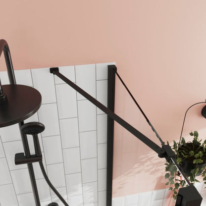 Uchylbar Brusedør 80 cm Sort/Transparent