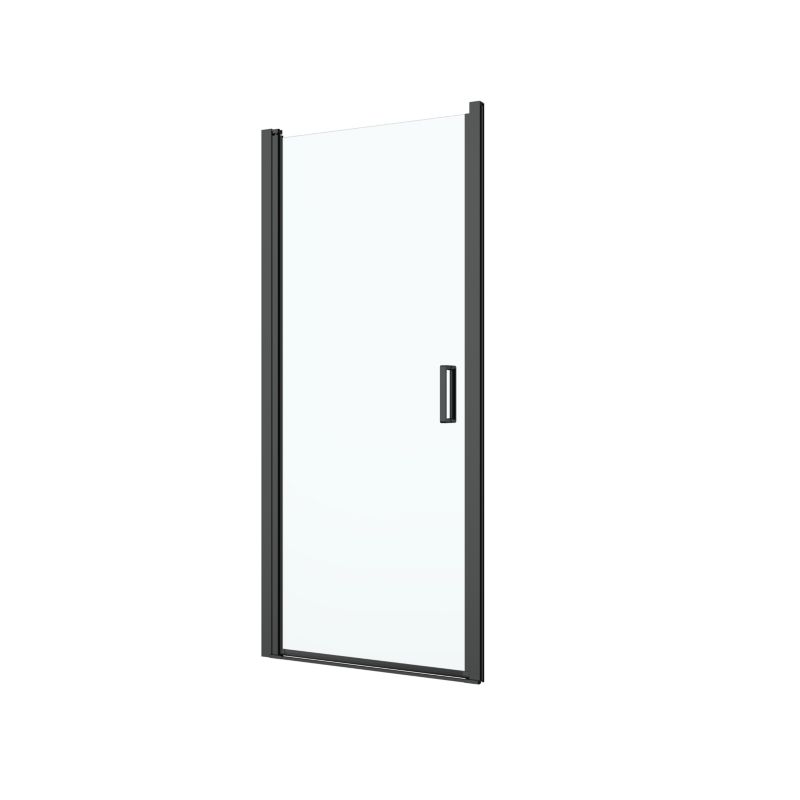 Uchylbar Brusedør 80 cm Sort/Transparent