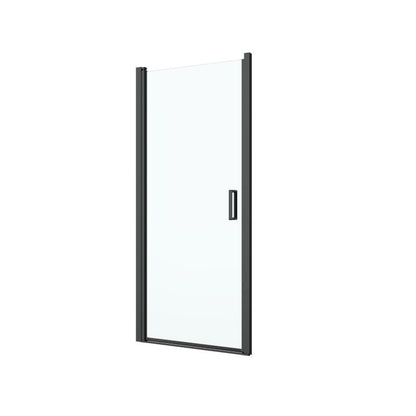 Uchylbar Brusedør 80 cm Sort/Transparent