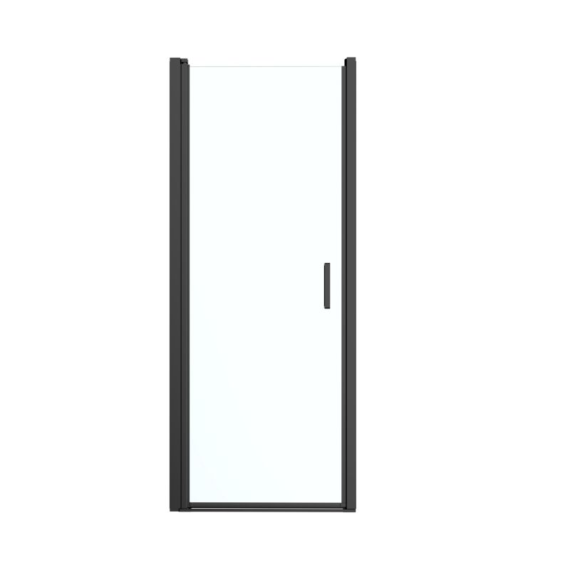 Uchylbar Brusedør 80 cm Sort/Transparent