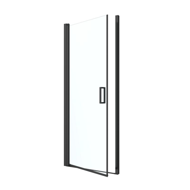 Uchylbar Brusedør 80 cm Sort/Transparent