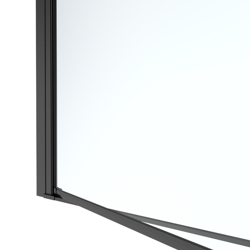 Uchylbar Brusedør 80 cm Sort/Transparent