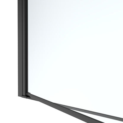Uchylbar Brusedør 80 cm Sort/Transparent