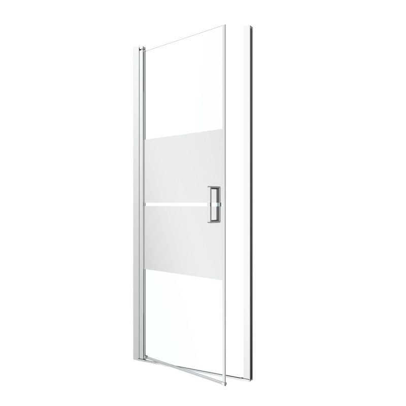 Svingdør til bruseniche 90 cm Krom/Spejlglas
