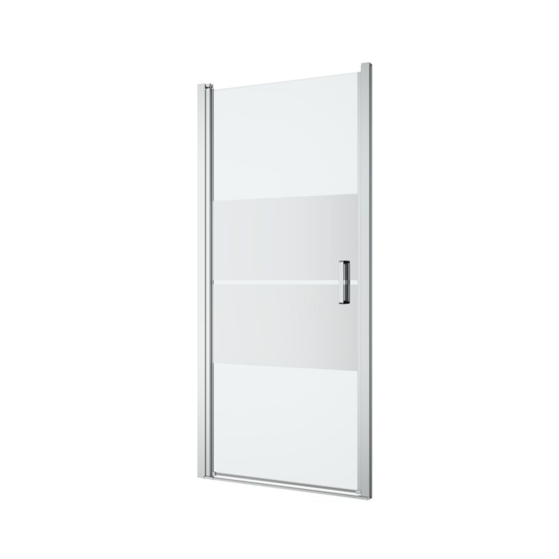 Svingdør til bruseniche 90 cm Krom/Spejlglas
