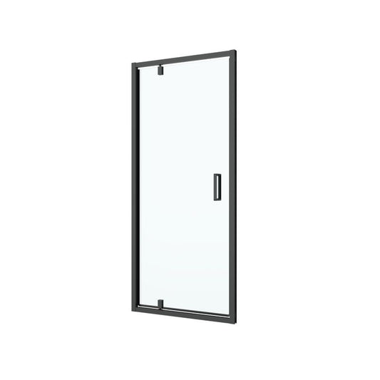 GoodHome Ledava vippe-duschdør 90 cm mat-sort / transparent