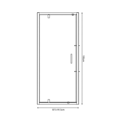 Hængslet Brusedør Ledava 90 cm Mat Sort / Transparent
