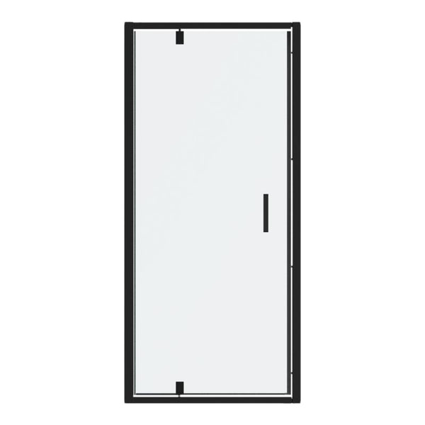 Hængslet Brusedør Ledava 90 cm Mat Sort / Transparent