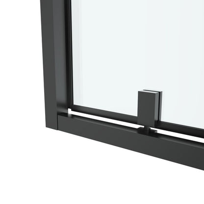 Hængslet Brusedør Ledava 90 cm Mat Sort / Transparent
