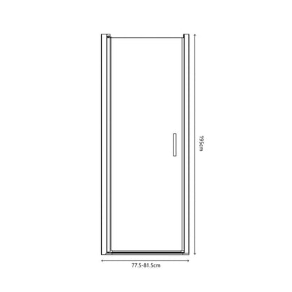 Svingbar Brusedør 80 cm Kobber/Transparent
