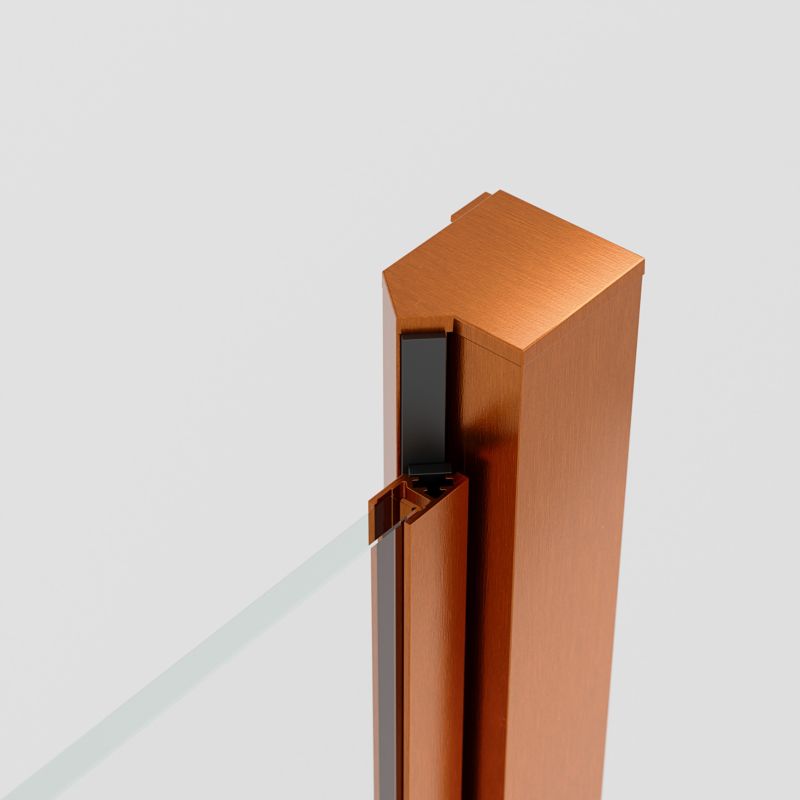 Svingbar Brusedør 80 cm Kobber/Transparent