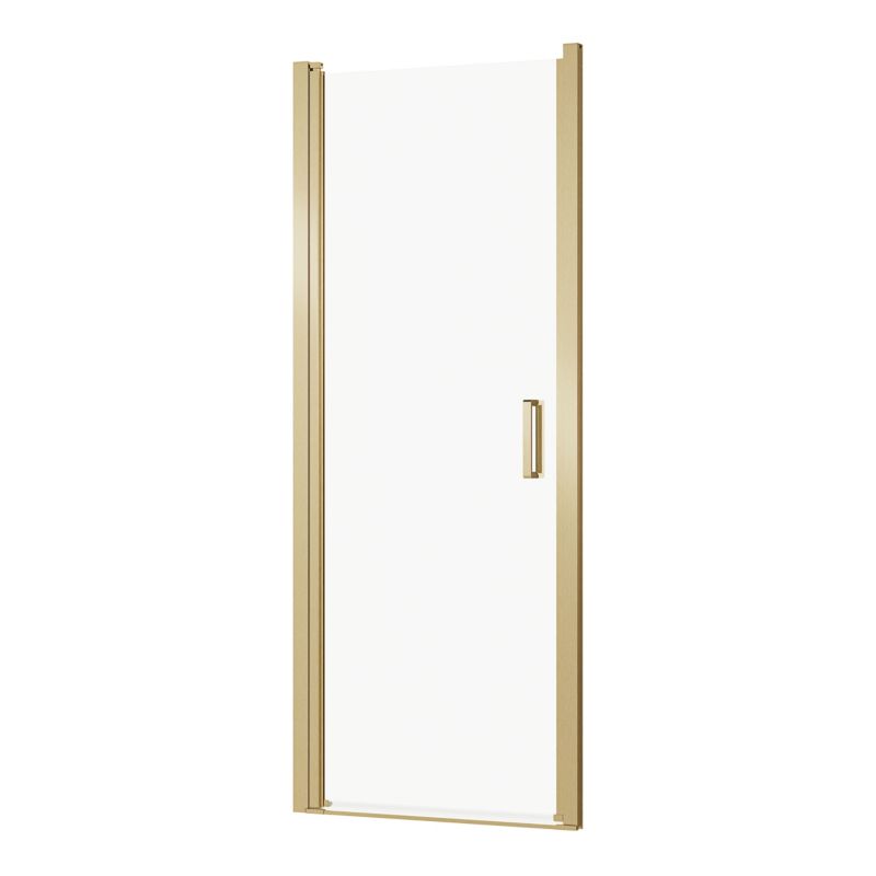 Drejeligt Brusebadsdør Ledava 80 cm Børstet Guld Transparent