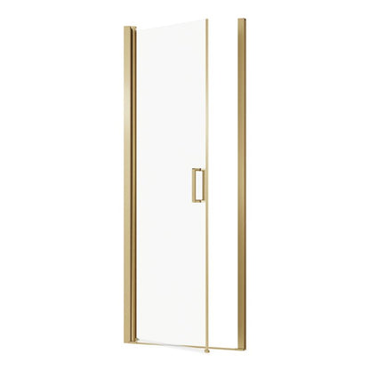 Drejeligt Brusebadsdør Ledava 80 cm Børstet Guld Transparent