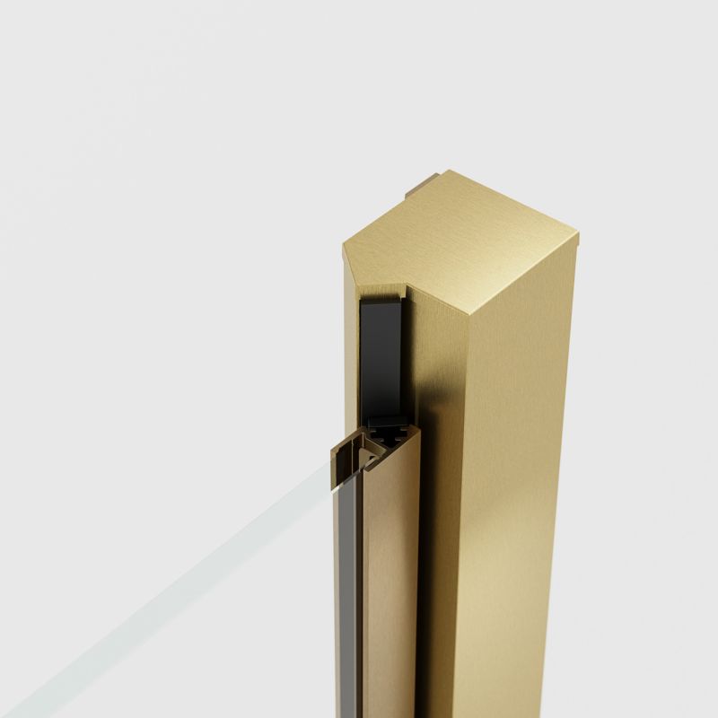 Bruseniche Dør Ledava 90 cm Børstet Guld / Transparent