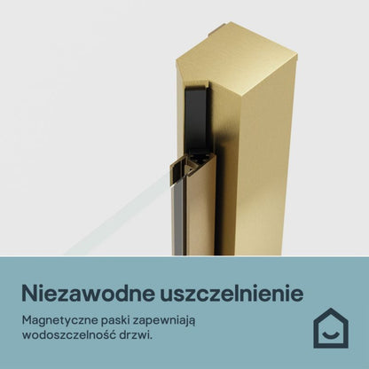 Bruseniche Dør Ledava 90 cm Børstet Guld / Transparent
