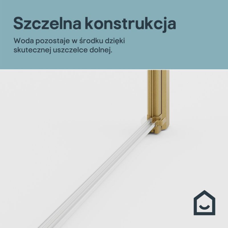 Bruseniche Dør Ledava 90 cm Børstet Guld / Transparent