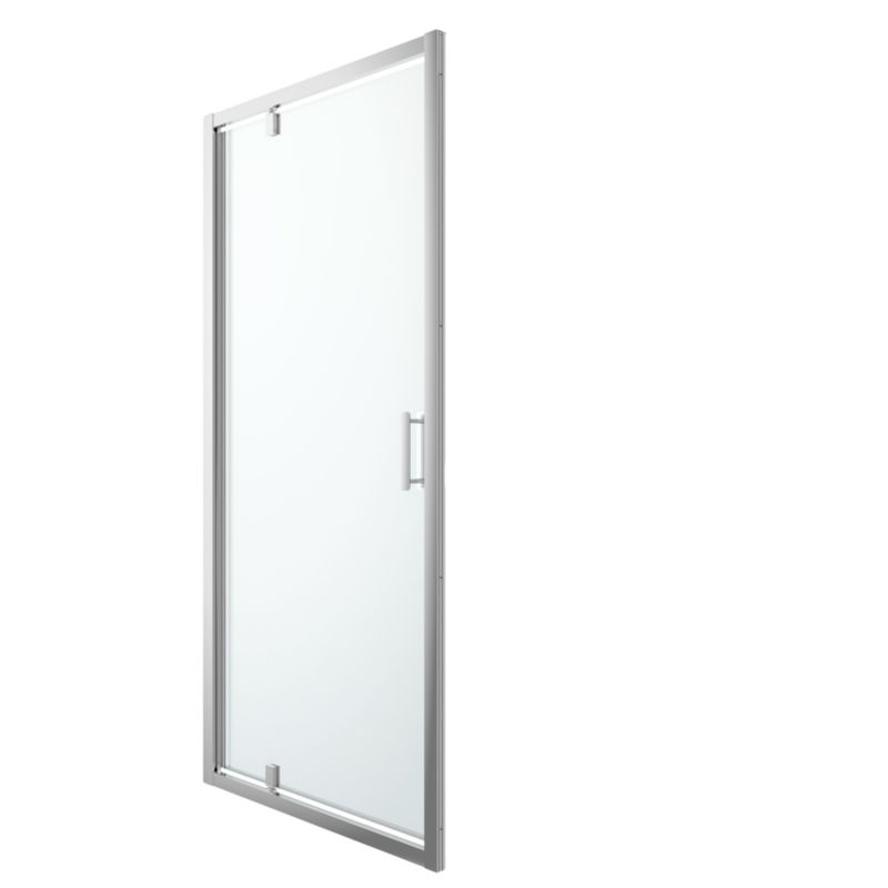 GoodHome Beloya 100 cm vippe-duschdør i krom og transparent glas