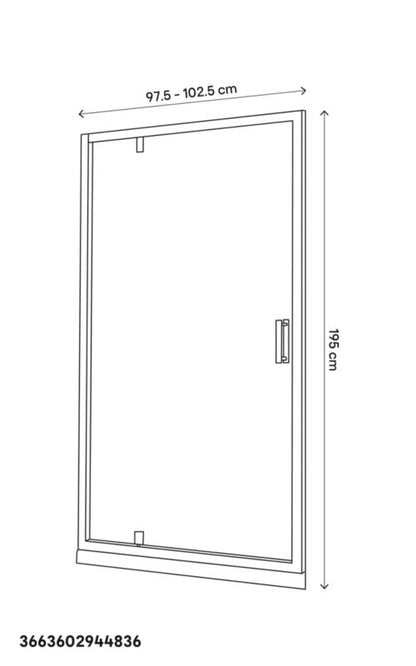 GoodHome Beloya 100 cm vippe-duschdør i krom og transparent glas