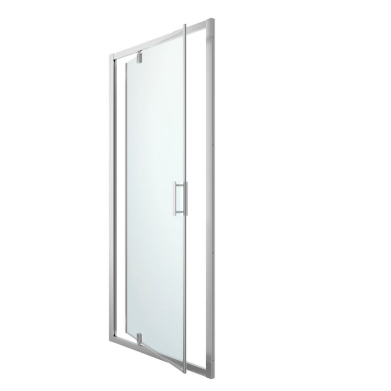 GoodHome Beloya 100 cm vippe-duschdør i krom og transparent glas