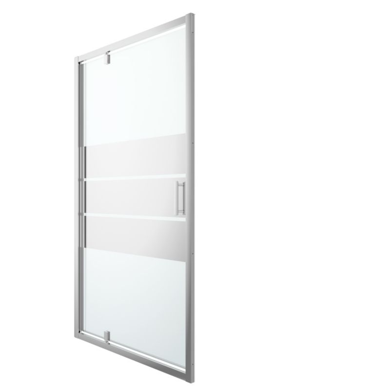 GoodHome Beloya 120 cm vippe-duschdør i krom med spejlglas