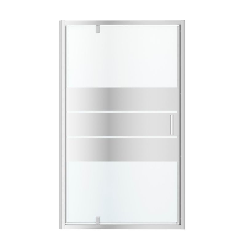 GoodHome Beloya 120 cm vippe-duschdør i krom med spejlglas