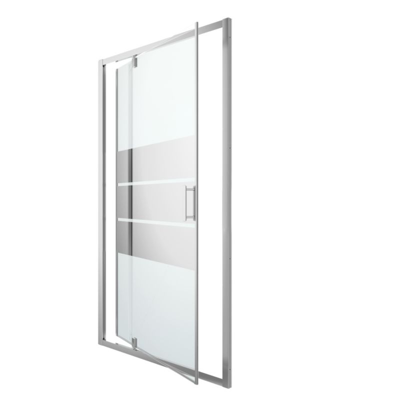 GoodHome Beloya 120 cm vippe-duschdør i krom med spejlglas