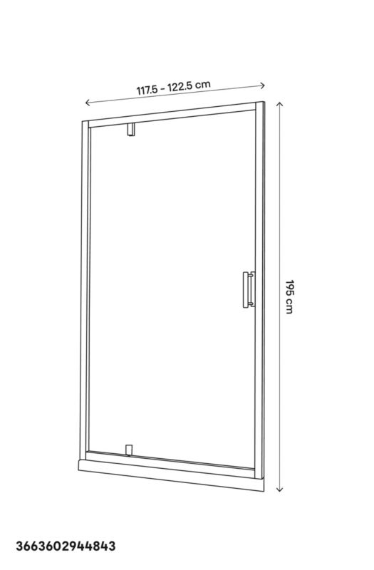 Svingdør til bruseniche 120 cm Krom/Transparent Beloya