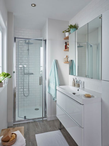 GoodHome Beloya svingdør til brusekabine 80 cm krom/gennemsigtig