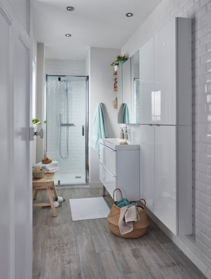 GoodHome Beloya svingdør til brusekabine 80 cm krom/gennemsigtig