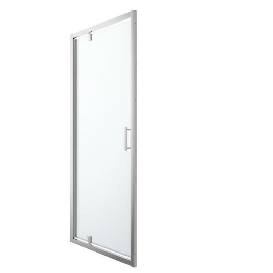 GoodHome Beloya 90 cm svingdør til brusekabine i krom og transparent glas