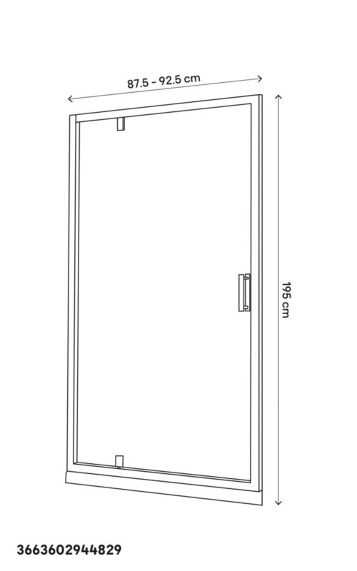 GoodHome Beloya 90 cm svingdør til brusekabine i krom og transparent glas