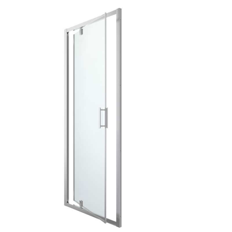 GoodHome Beloya 90 cm svingdør til brusekabine i krom og transparent glas
