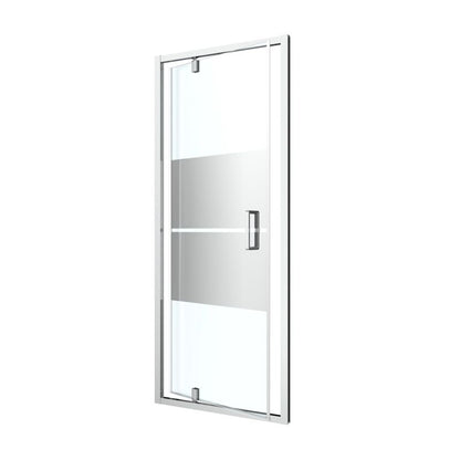 Svingdør til Bruseniche 100 cm Krom Spejlglas