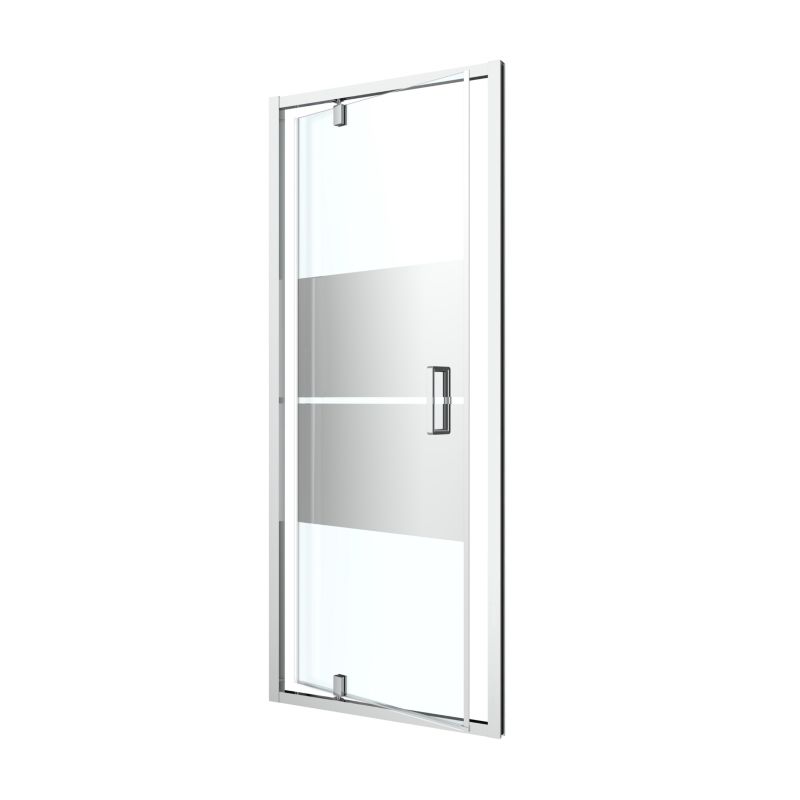 Svingdør til Bruseniche 100 cm Krom Spejlglas