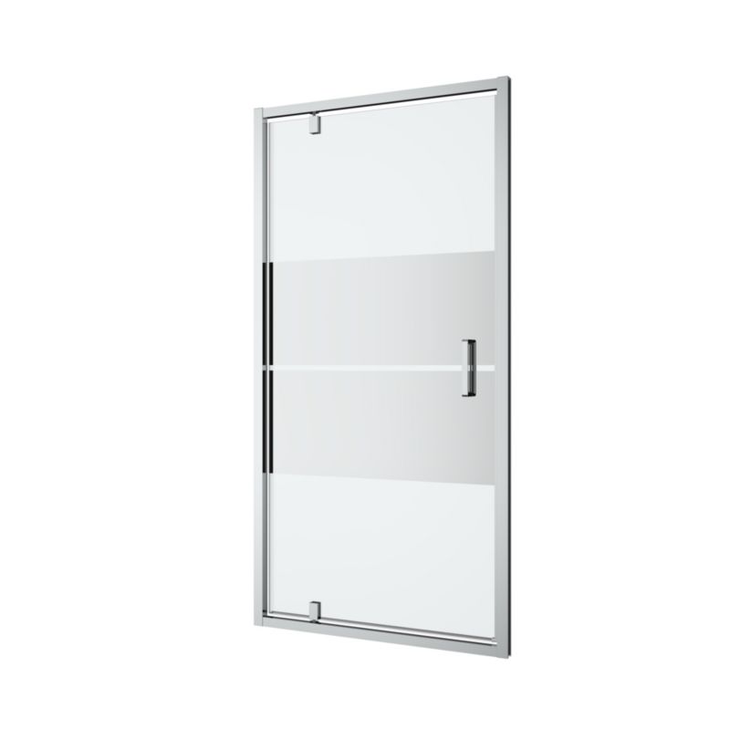 Svingdør til Bruseniche 100 cm Krom Spejlglas