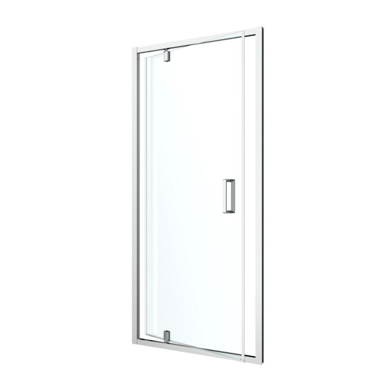 Svingdør til bruseniche 100 cm krom transparent glas
