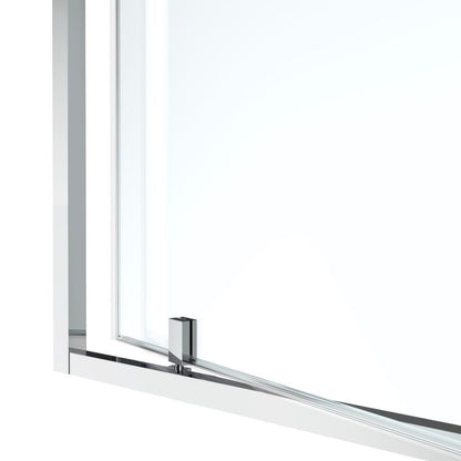 Svingdør til bruseniche 100 cm krom transparent glas