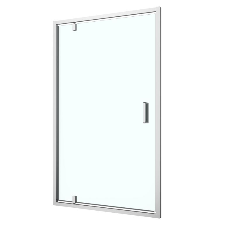 Svingdør til bruseniche 120 cm i krom og klart glas
