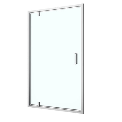 Svingdør til bruseniche 120 cm i krom og klart glas