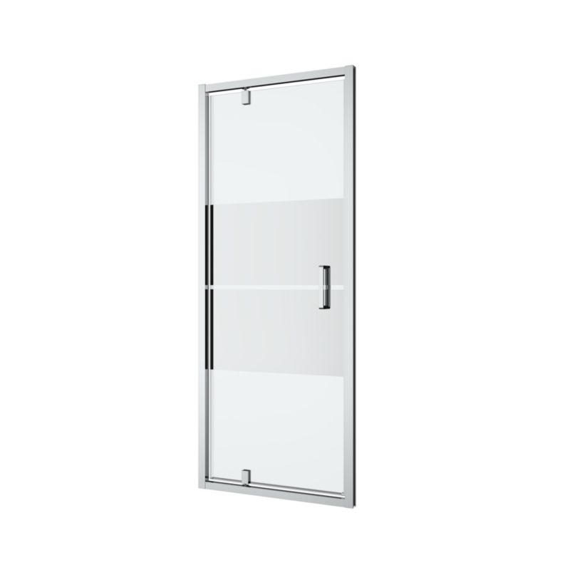 Svingdør til Bruseniche 80 cm Krom Spejlglas
