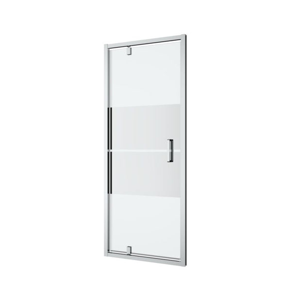 Svingdør til Bruseniche 80 cm Krom Spejlglas