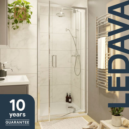 Svingdørsbrusedør Ledava 80x200 cm Krom/Transparent