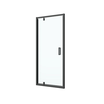 Brusebadssvingdør 80 cm Mat Sort / Transparent