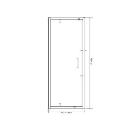 Brusebadssvingdør 80 cm Mat Sort / Transparent
