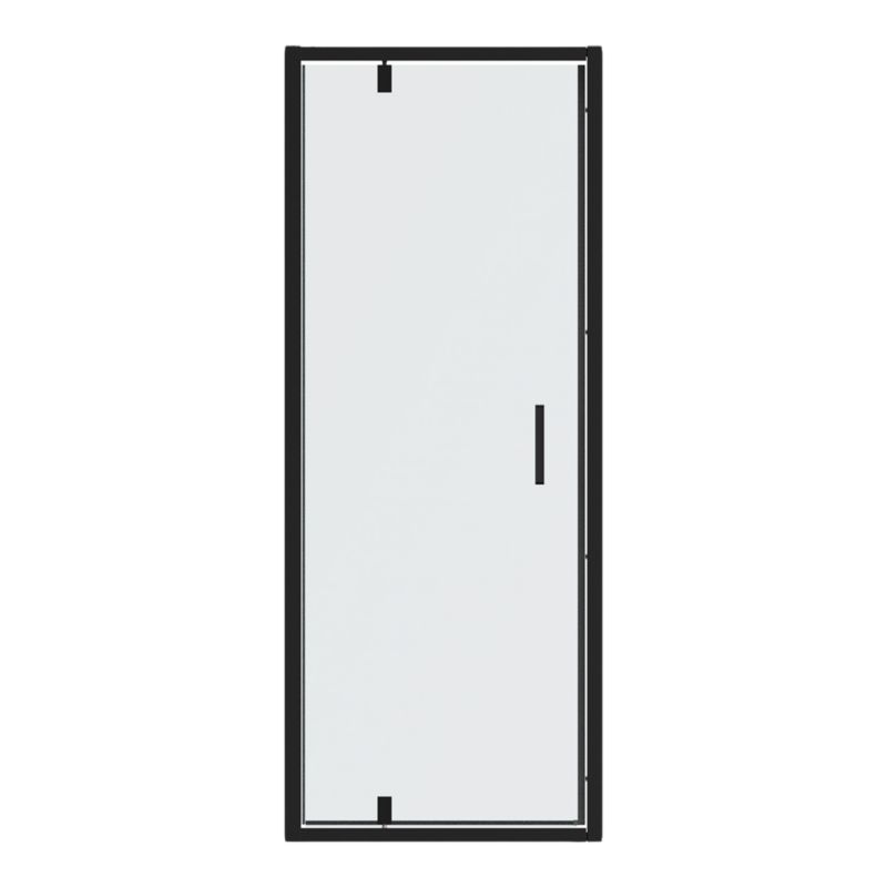 Brusebadssvingdør 80 cm Mat Sort / Transparent